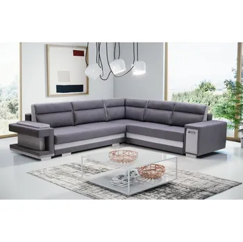 Sedací souprava Falco Rohová sedací souprava Andy 2, rozkládací s úložným prostorem, pravá, šedá Inari 94/91