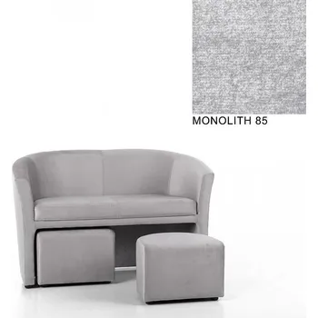 Křeslo Dvoumístné klubové křeslo AVA HOLGER II, s taburetkami, MONOLITH 85