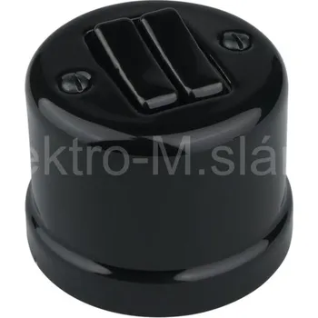 vypínač VINTAGE vypínač 5 černá nástěnný klapka keramika K1-R210QM