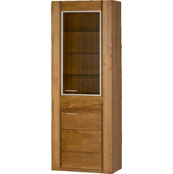 Knihovna VANCOUVER 11 - vitrína PRAVÁ 1D1W / dub rustikal (smontovaný nábytek) (VELVET 11) (1 balík) (SZ) (K150-Z)