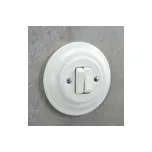 VINTAGE vypínač 5B (6+6) bílá klapka komplet kulatá keramika K1-R220Q WHITE