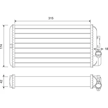 Výměník tepla, vnitřní vytápění, , VALEO, 811644
