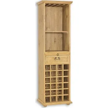 regál Regál z masivního dřeva na víno a sklenice VIT 14 - K09 přírodní borovice