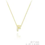 Pozlacený náhrdelník s písmenem "F" se Zirkony Ag 925/1000