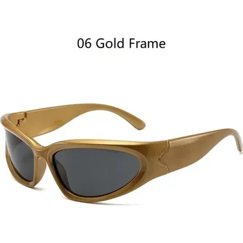 Luxusní sportovní unisex sluneční brýle unisex, UV400 - 06 Zlatý rám