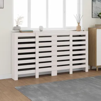 Radiátor vidaXL Kryt na radiátor 210x21x85 cm masivní borové dřevo [822612] Barva: Bílá
