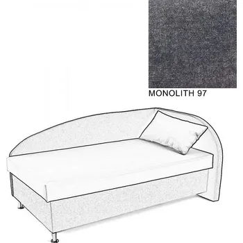 Postel Čalouněná postel AVA NAVI, s úložným prostorem, 120x200, pravá, MONOLITH 97