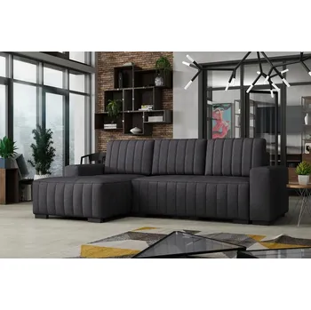 Sedací souprava Falco Rohová sedací souprava HAKIM rozkládací s úložným prostorem, levá, šedá/falcone05