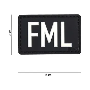 Nášivka Gumová nášivka 101 Inc nápis FML - černá