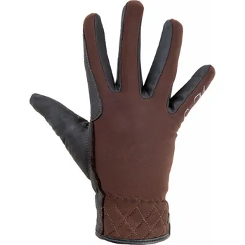 Softshell rukavice HKM Velluto, XS - Hnědá