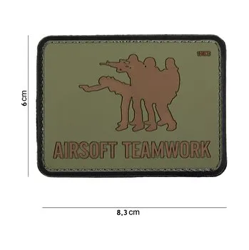 Nášivka Gumová nášivka 101 Inc nápis Airsoft Teamwork - olivová