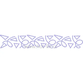 OP030 - ozdobný pás nažehlovací hot-fix kamínková aplikace na textil, rozměry cca 25,2x4,2cm barva: kameny barva 101 Crystal /stříbrná