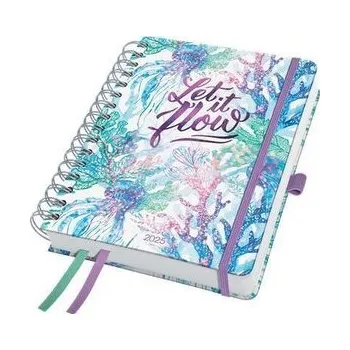 Diář Diář spirálový "Jolie", Let It Flow, A5, týdenní, 2025, tvrdé desky, SIGEL J5604