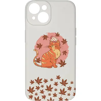 Pouzdro na mobilní telefon Kryt Kočka v listí pro iPhone 15 Plus