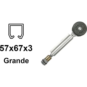 Vozík pro výklopná vrata 2 role s otočným závěsem pro profil 57×67×3,0