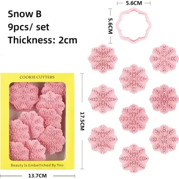 Vánoční dekorace Vánoční formičky na sušenky 3D sněhová vločka | razítka na sušenky - Sněhová vločka B