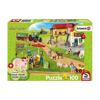 Puzzle Puzzle 100 Schleich Ekologiczna żywność + figurka