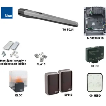 Pohon brány Sada pohonu NICE Toona 5024I pro jednokřídlou bránu do 5m/600kg s příslušenstvím