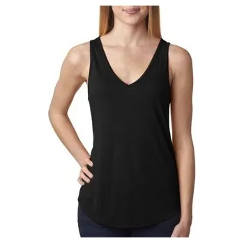 Dámské tričko Tílko Bella Flowy V-neck Tank - černé, S
