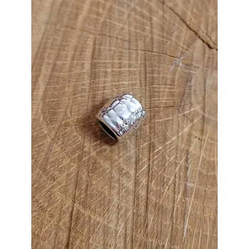 Korálek Plastové korálky Metalic s velkým průvlekem 9x9,5 mm barva stříbrná