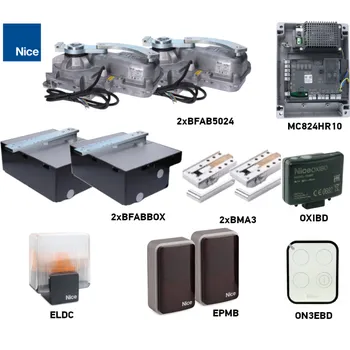 Pohon brány Sada pohonu NICE Big-Fab BFAB5024 pro dvoukřídlou bránu - jedno křídlo 5m/900kg