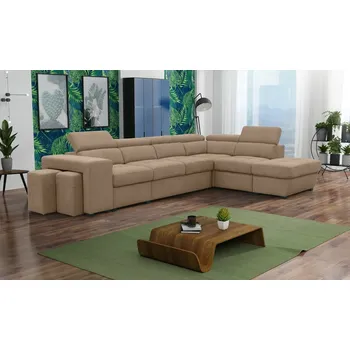 Sedací souprava Rohová sedací souprava PIETRE Ocean 05 s taburetem, rozkládací, pravá