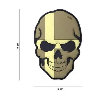 Nášivka Gumová nášivka 101 Inc Skullhead vlajka Švédsko - šedá