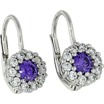Náušnice Goldstore Náušnice s ametystem bílé zlato Váha: 2.65 g