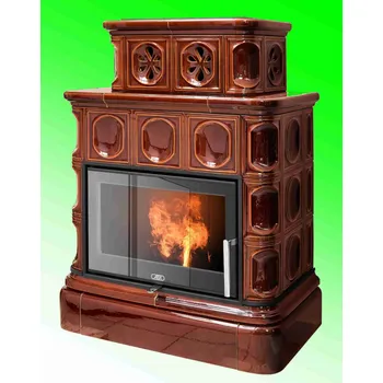 Krbová kamna Kamna ABX Karelie exclusive kachlový sokl hnědé kachle