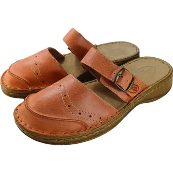 Dámské pantofle 6068 - 026 oranžové zdravotní nazouváky s podporami kleneb nožních; nazouváky pro užší nohy 37