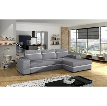 Sedací souprava Falco Rohová sedací souprava Funny, rozkládací s úložným prostorem, pravá, světle šedá Inari 91/bílá Soft 17