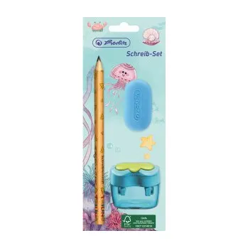 Sada - tužka, ořezávátko, guma, motiv Mořská panna