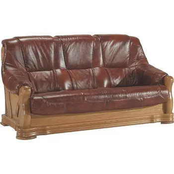 Pohovka Trojmístná pohovka DEREK I kůže Barva: moření wenge, Potah: kůže Madras white