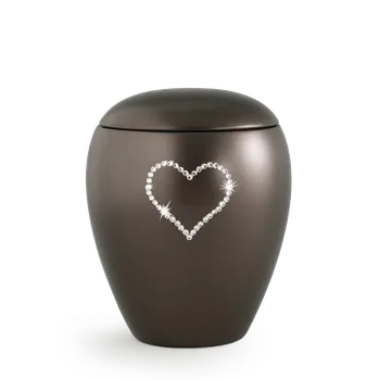 Smuteční dekorace Zvířecí urna Crystal Heart - Hnědá 2,8l