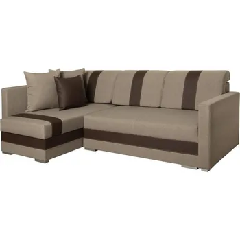 Sedací souprava Falco Rohová sedací souprava Alba, rozkládací s úložným prostorem, levá, šedo hnědá Inari 26/hnědá Eko