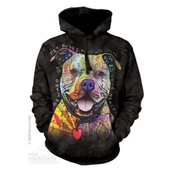 Pánská mikina Mikina The Mountain Hoodie Beware Of Pit Bulls - černá, S