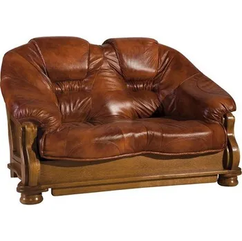 Pohovka Dvoumístná pohovka ROLAND kůže Barva: moření wenge, Potah: kůže Madras white