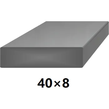 Stavební profil Plochá plná ocelová tyč 40x8 mm (pásovina), bez povrchové úpravy 6 m (J-P40x8-6)