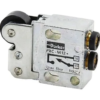 Ventil Je pneumatický ventil s plastickým válečkem s pružinou uvnitř pro koncový spínač Parker PXC-M121