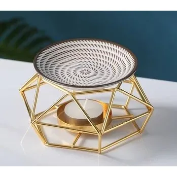 Aroma lampa Stylová aromalampa na svíčku, dekorace pro domov - vojenská zelená