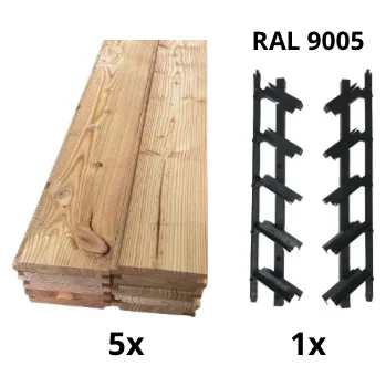 Zahradní stavba Samkit SET black - 1300*500mm (5ks modřínových desek a 1x samkit)