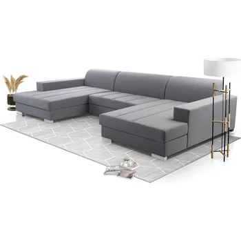 Sedací souprava Falco Rozkládací sedací souprava do U Miriam s úložným prostorem, světle šedá