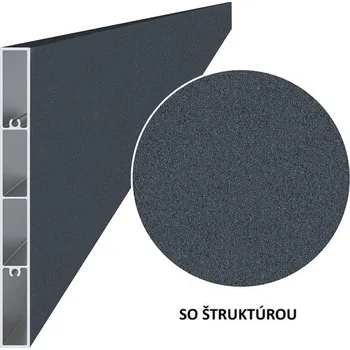 Pergola Hliníková plotová lamela 160x16 mm, tvar obdélník, antracit RAL7016 se strukturou 3m +/- 5mm (AL-PV8-AS-3)
