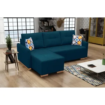 Sedací souprava Falco Rohová sedací souprava Padova, rozkládací s úložným prostorem, levá, modrá/Malmo 81