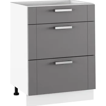 Kuchyňská skříňka Spodní kuchyňská skříňka JULIA TYP 57 se šuplíky, tmavě šedá/bílá