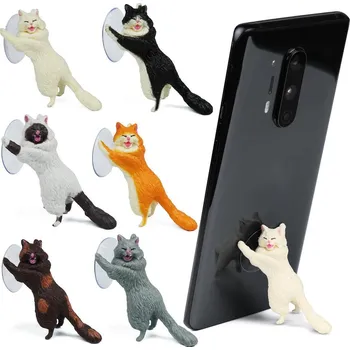 Držák do auta Interlook PSI-TS001 | Stojan, stojan na telefon ve tvaru kočky s přísavkou Hnědé