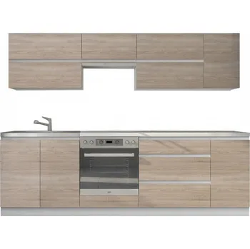 Kuchyňská linka Kuchyňská linka LINE 260 cm, dub sonoma/bílá