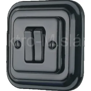 vypínač VINTAGE vypínač 5 černá hranatá komplet klapka keramika K2-R210Q