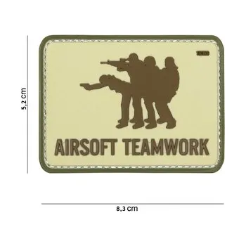 Nášivka Gumová nášivka 101 Inc nápis Airsoft Teamwork - coyote