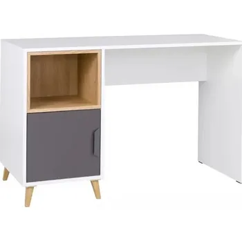 Psací stůl Falco Psací stůl Poker R14 bílá/šedá/graphite/dub lefkas